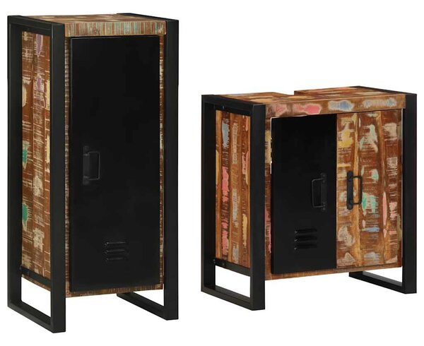 Fürdőszoba bútor szett 2 pcs Szilárd Újrahasznosított Fa