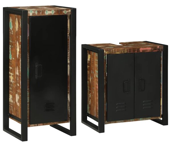 Fürdőszoba bútor szett 2 pcs Szilárd újrahasznosított fa