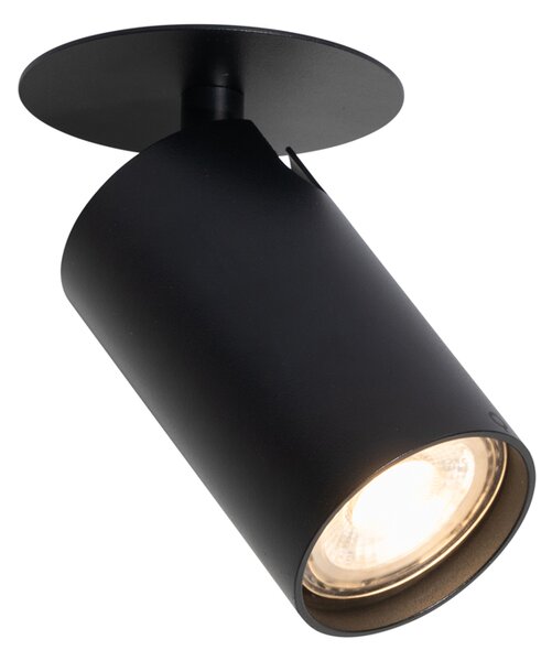 Modern fekete GU10 beépíthető spotlámpa 50 mm - Chels