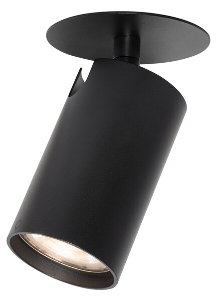 6 darabos modern süllyesztett spotlámpa szett fekete GU10 50mm - Chels