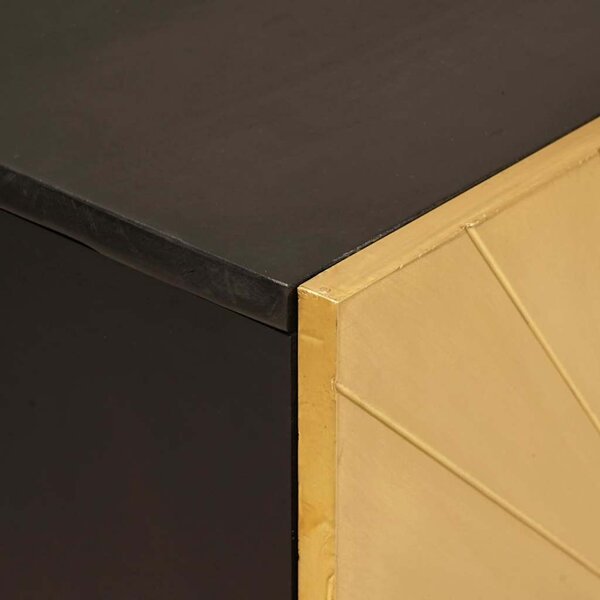 Széf Fekete és Arany 60 x 33 x 75 cm Tömör Mangófát