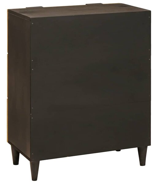 Széf 2 pcs Fekete és Arany 60 x 33 x 75 cm tömör mangófa