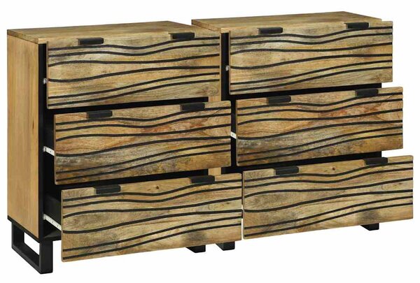 Oldalszekrények 2 pcs Barna 60 x 33.5 x 75 cm tömör mangófa