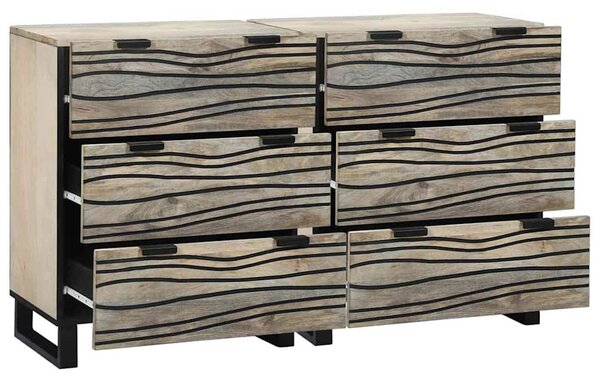 Oldalszekrények 2 pcs Fehér 60 x 33.5 x 75 cm tömör mangófa
