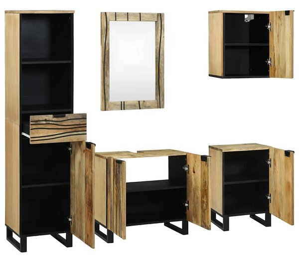Fürdőszoba bútor szett fiókkal 5 pcs Barna 38 x 33 x 160 cm