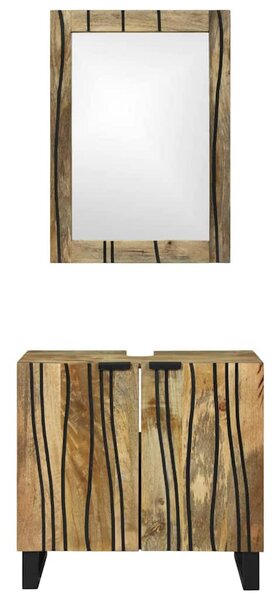 Fürdőszoba bútor szett polcokkal 2 pcs Barna 62 x 33 x 58 cm