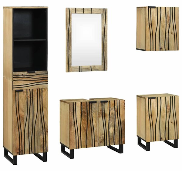 Fürdőszoba bútor szett fiókkal 5 pcs Barna 38 x 33 x 160 cm