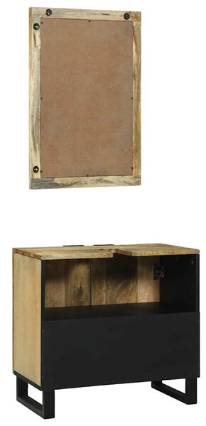 Fürdőszoba bútor szett polcokkal 2 pcs Barna 62 x 33 x 58 cm