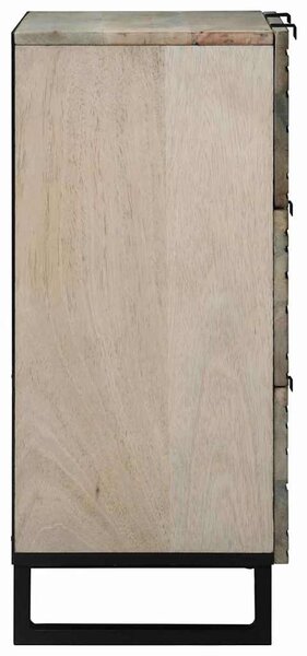 Oldalszekrények 2 pcs Fehér 60 x 33.5 x 75 cm tömör mangófa