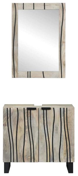 Fürdőszoba bútor szett polcokkal 2 pcs Fehér 62 x 33 x 58 cm