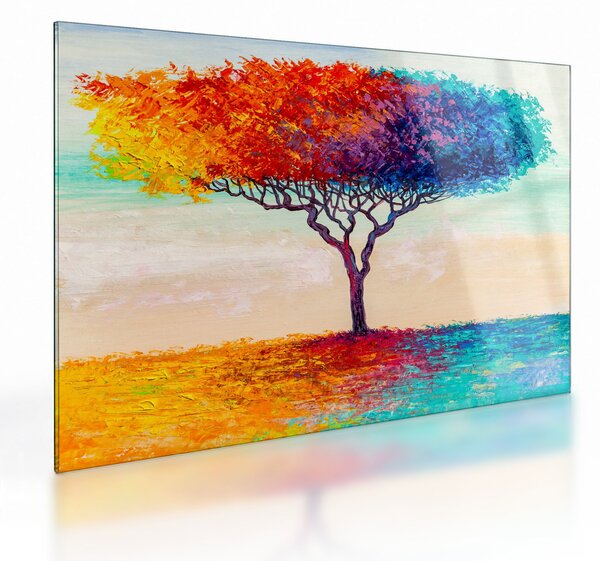 Egy festett fa képe (üvegen) (70x50 cm)