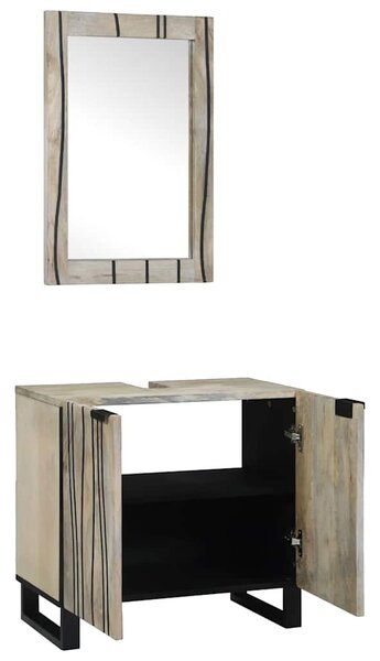 Fürdőszoba bútor szett polcokkal 2 pcs Fehér 62 x 33 x 58 cm