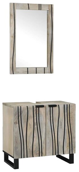 Fürdőszoba bútor szett polcokkal 2 pcs Fehér 62 x 33 x 58 cm