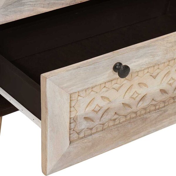 Széf 3 pcs Fehér 180 x 33,5 x 75 cm tömör mangófa