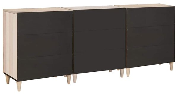 Széf 3 pcs Fehér 180 x 33,5 x 75 cm tömör mangófa