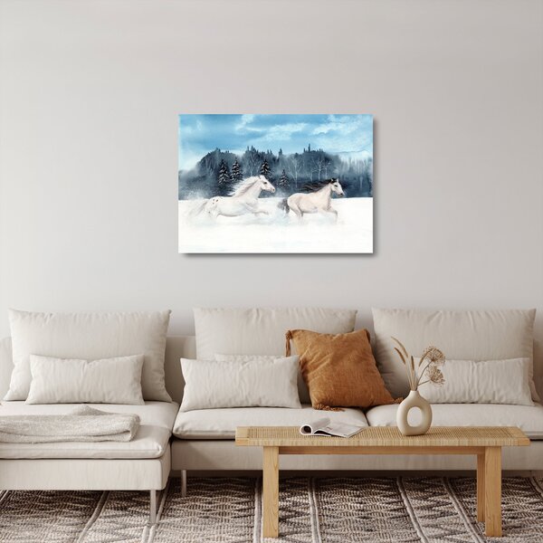 Festett lovak képe (üvegen) (70x50 cm)