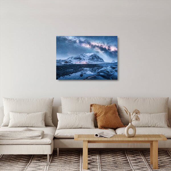 A hegyek képe a csillagos ég (üvegen) (70x50 cm)