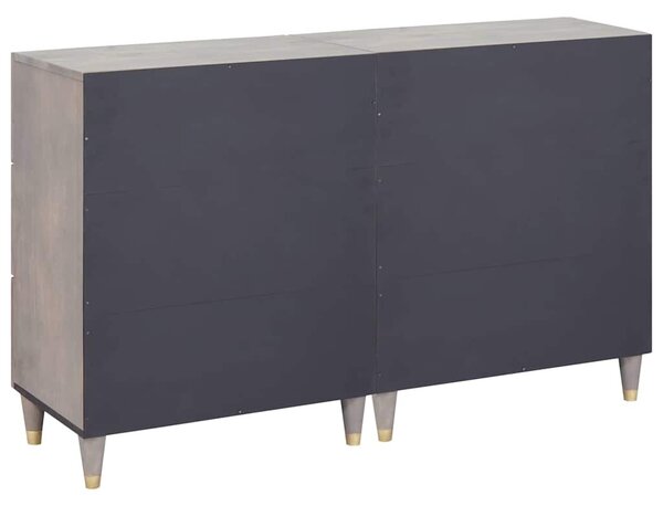 Széf fiókkal 2 pcs Szürke 60 x 33.5 x 75 cm Tömör mangófa