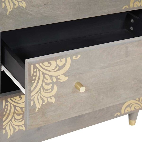 Széf fiókkal 2 pcs Szürke 60 x 33.5 x 75 cm Tömör mangófa