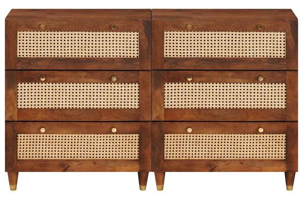 Tálalószekrény készlet 2 pcs Barna 60 x 33,5 x 75 cm
