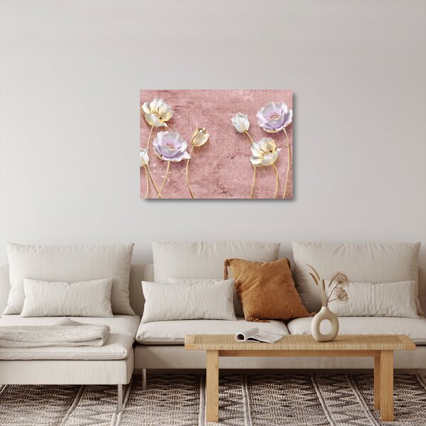 Virágok képe (üvegen) (70x50 cm)