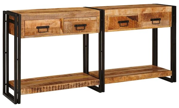 Konzolasztalok 2 pcs Barna 160 x 33 x 75 cm Tömör Mangófa