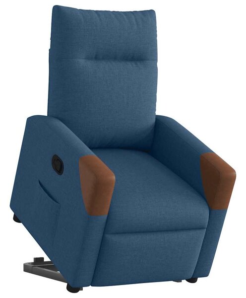 Kék szövet felállást segítő dönthető fotel