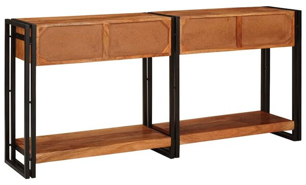 Konzolasztalok 2 pcs Barna 160 x 33 x 75 cm Tömör Akáciafa