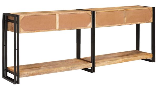 Konzolasztal 2 pcs Barna 200 x 33 x 75 cm Tömör nyers mangófa