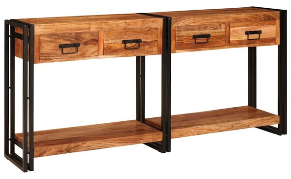 Konzolasztalok 2 pcs Barna 160 x 33 x 75 cm Tömör Akáciafa