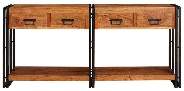 Konzolasztalok 2 pcs Barna 160 x 33 x 75 cm Tömör Akáciafa