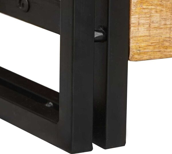 Konzolasztal 2 pcs Barna 200 x 33 x 75 cm Tömör nyers mangófa