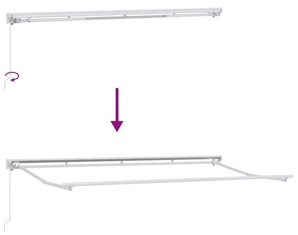 VidaXL Napernyő keret Antracit és Fehér 400 x 200 cm