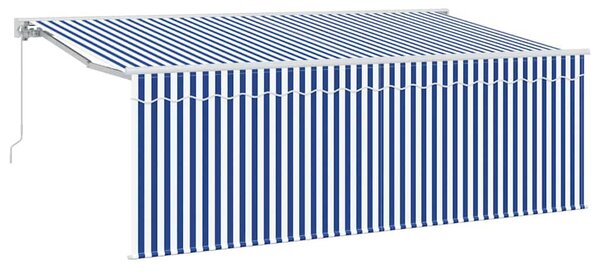 VidaXL Behúzható napellenző Kék és Fehér 400 x 200 cm