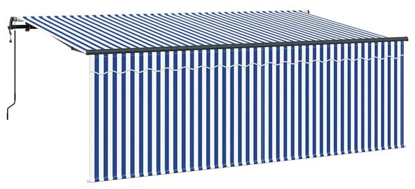 VidaXL Behúzható napellenző Kék és Fehér 350 x 200 cm
