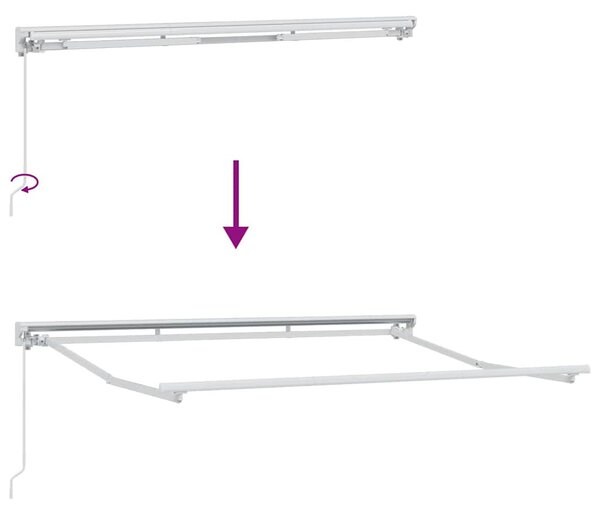 VidaXL Napernyő keret Bézs 350 x 200 cm Poliészter PU bevonattal