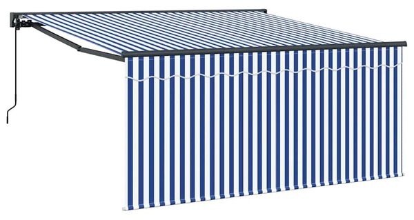 VidaXL Behúzható napellenző Kék és Fehér 300 x 250 cm