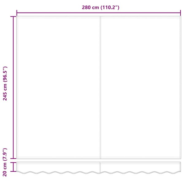 Behúzható napellenző Narancs és Barna 300x250 cm szövet