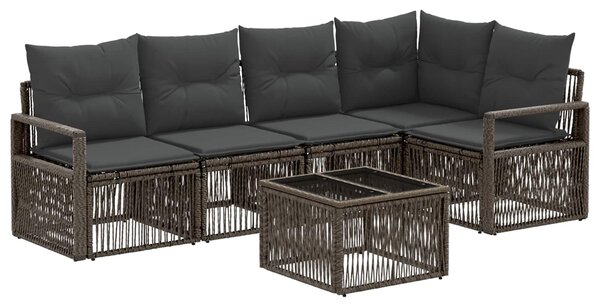 Kerti Kanapé Szett 6 pcs Szürke polirattan