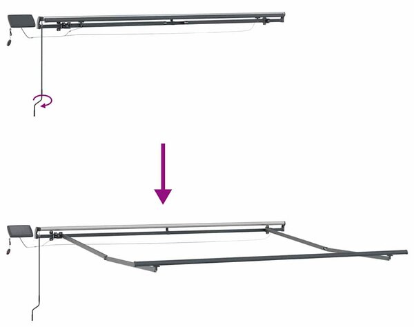 VidaXL Behúzható napellenző Fehér 300 x 250 cm szövet
