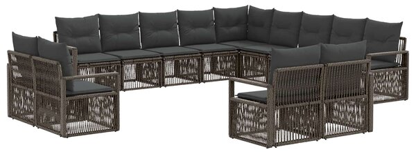 Kerti Kanapé Szett 13 pcs Szürke polirattan