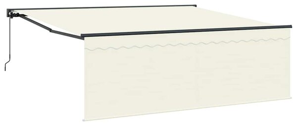 Behúzható napellenző Krém 400 × 300 cm Poliészter