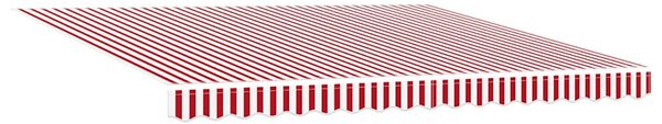 VidaXL Behúzható napellenző Piros és Fehér 400 × 300 cm Szövet és Acél