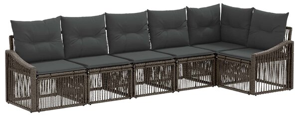 Kerti Kanapé Szett 6 pcs Szürke polirattan
