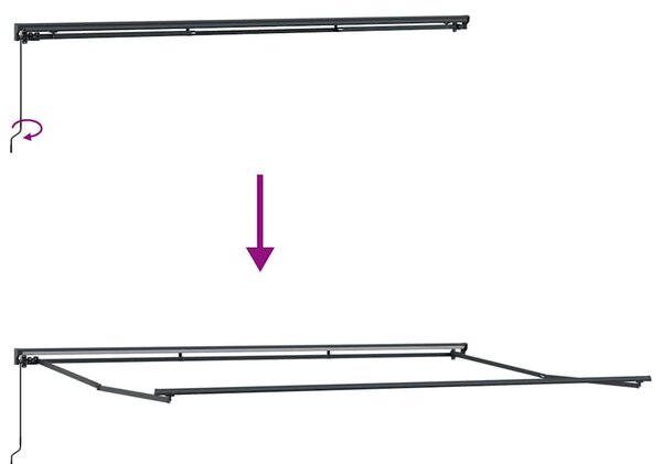 Behúzható napellenző Tarka csíkos 500x300 cm szövet