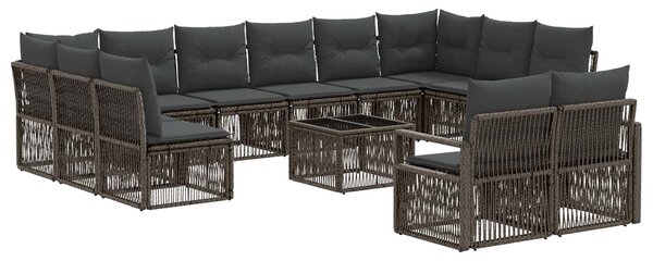 Kerti Kanapé Szett 13 pcs Szürke polirattan
