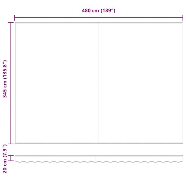 VidaXL Napellenző ponyva Fehér 480 x 345 cm Poliészter