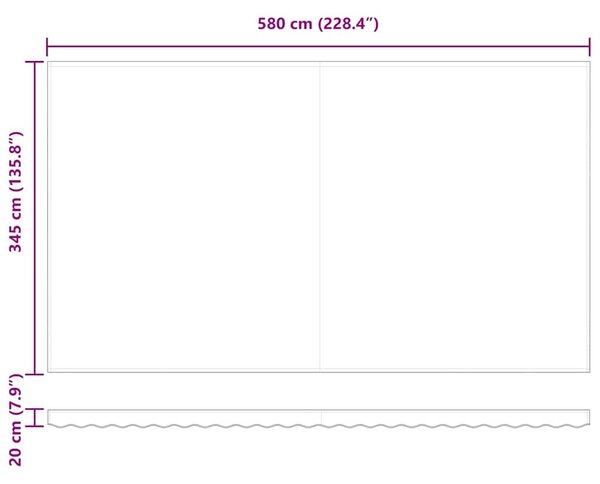 VidaXL Napellenző ponyva Zöld és sárga 580 x 345 cm Poliészter
