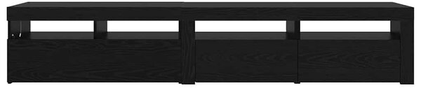 TV Szekrények 2 pcs Musta tammi 210 x 35 x 40 cm Faanyag