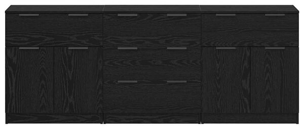 Széf fiókkal 3 pcs Musta tammi 60 x 30 x 70 cm Faanyag